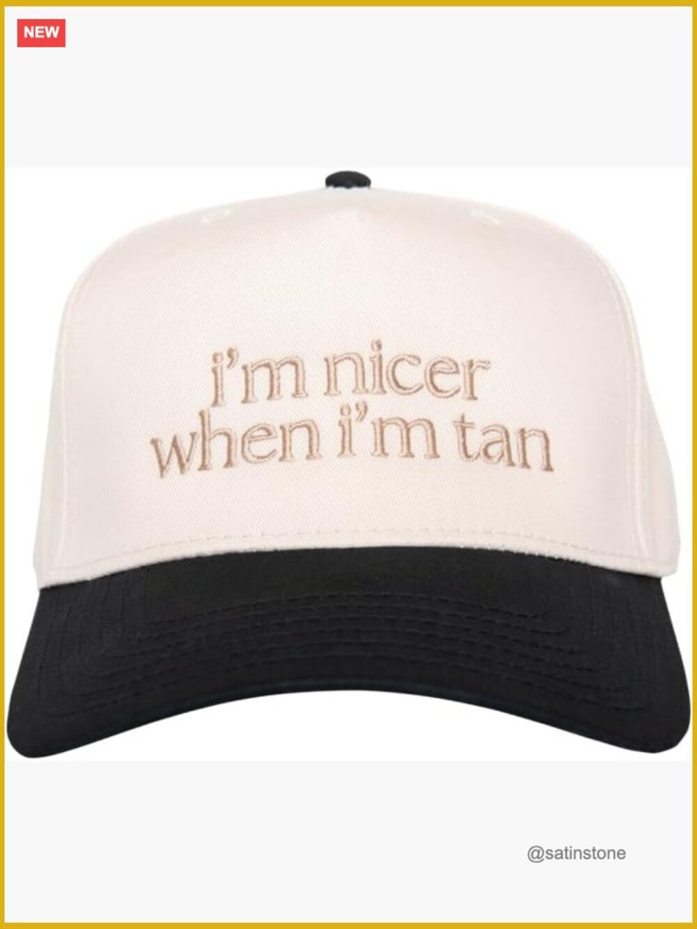 Vintage Two-Toned Baseball Cap - Embroidered Humor Hat - Snapback Trucker Hat